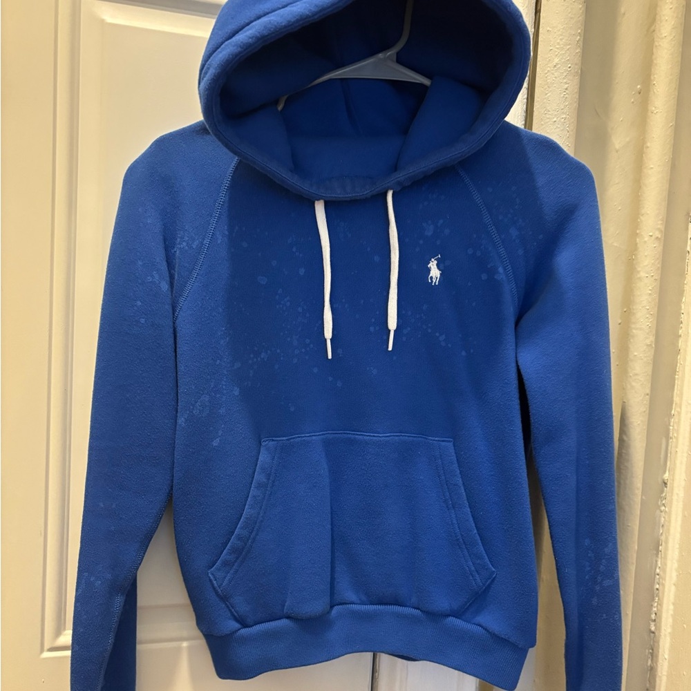 Ralph Lauren Vibrant Blue Acid Wash Hoodie Polo
